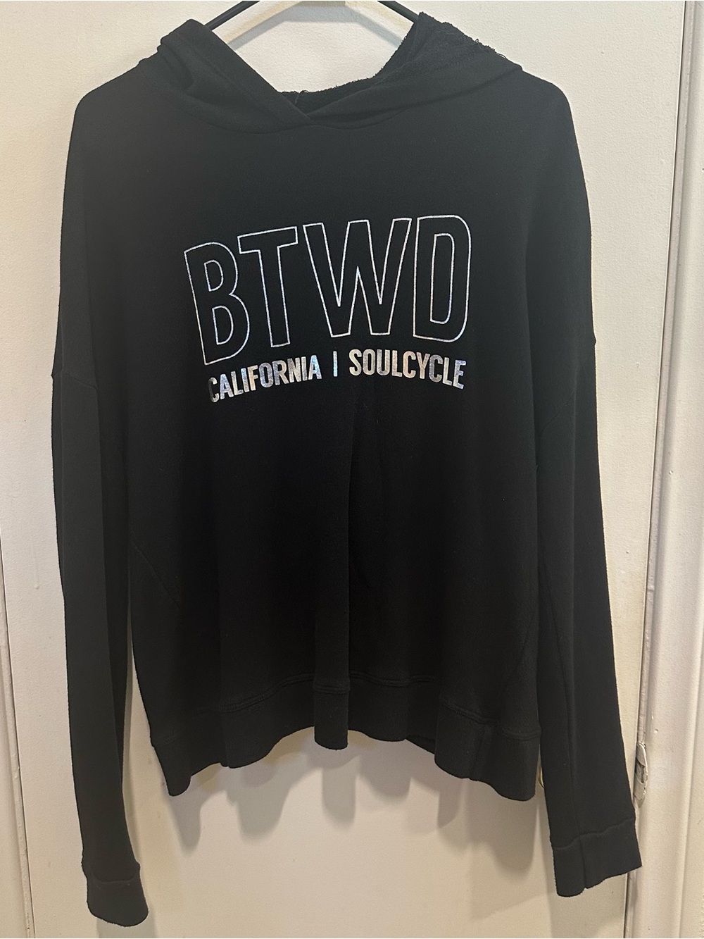 soulcycle Black BTWD Logo Hoodie, xs, great condition!
